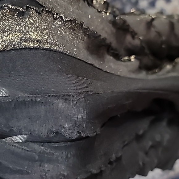 Black gold shimmery sleeveless shirt sheer Taylor Swift concert shirt - Picture 7 of 9